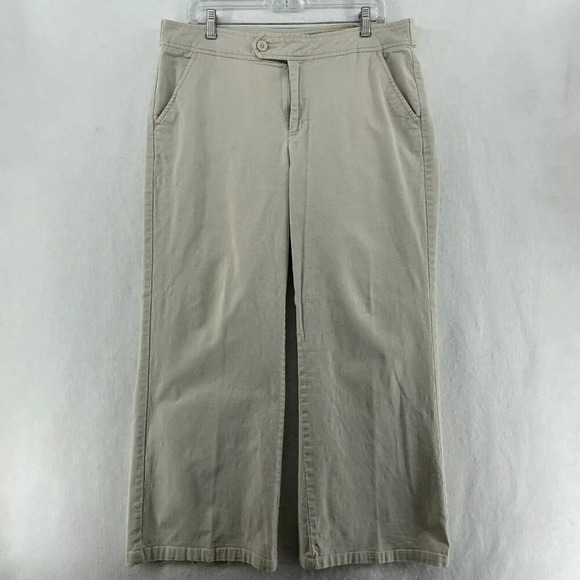 Calvin Klein Jeans Women's Sz 14 Beige Straight Ankle High-Rise Stretch Pockets - Picture 1 of 12